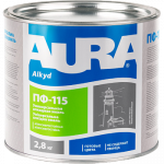 Универсальная алкидная эмаль AURA ПФ 115 белая глянцевая 2.8 кг