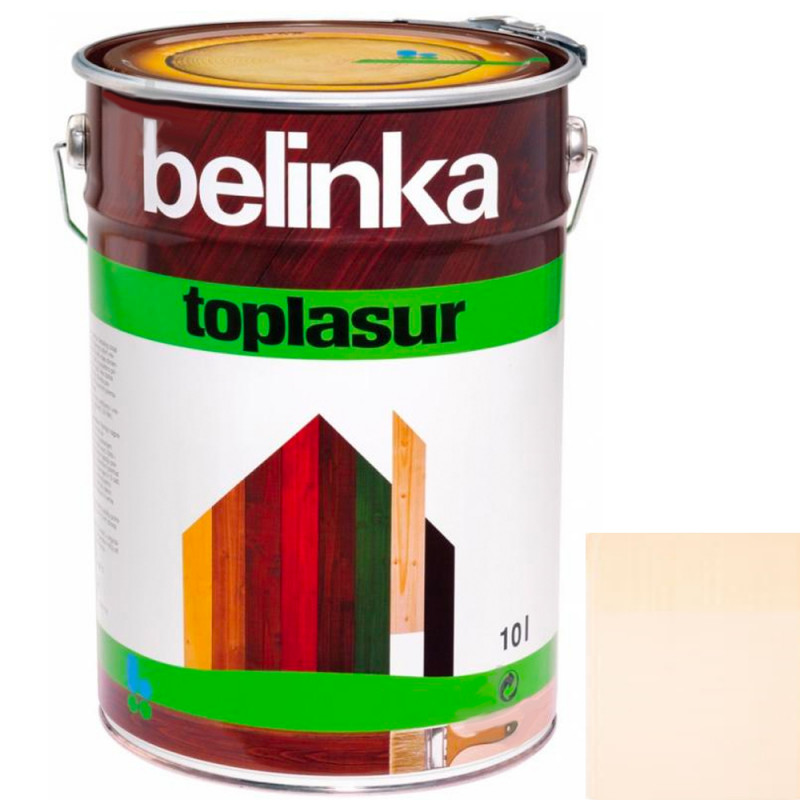 Краска-лазурь для дерева Belinka TopLasur № 11 белая полуглянец 10 л