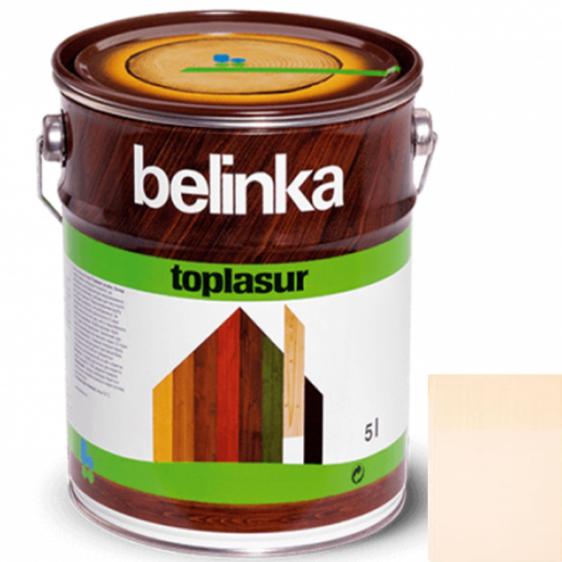 Краска-лазурь для дерева Belinka TopLasur № 11 белая полуглянец 5 л 