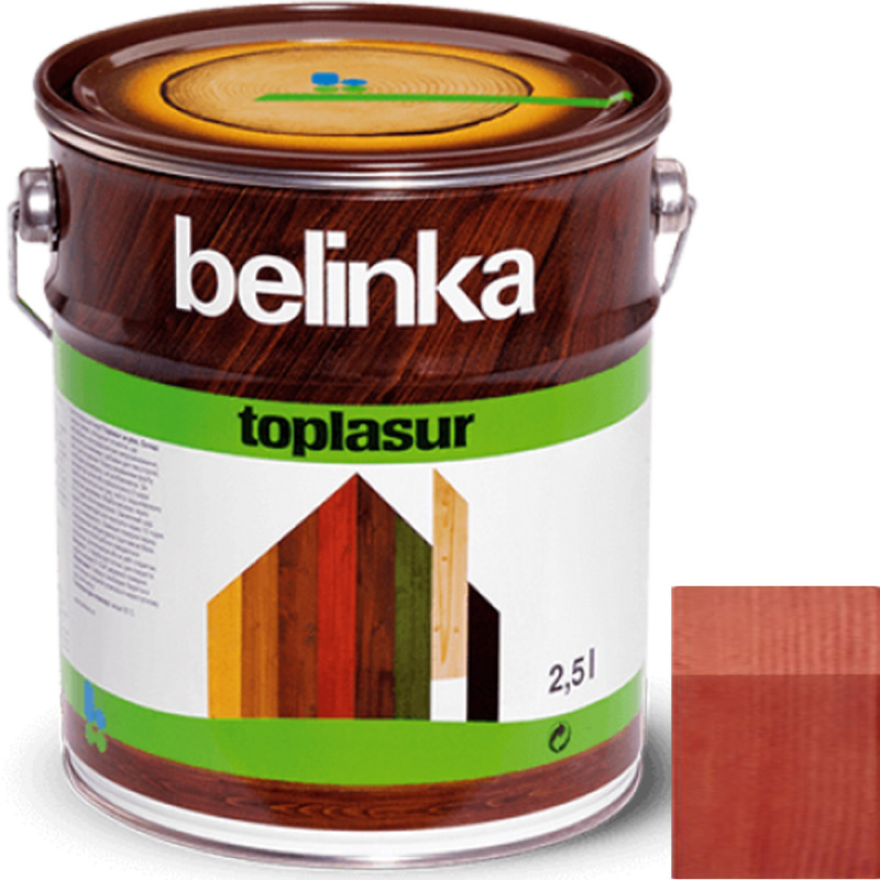 Краска-лазурь для дерева Belinka TopLasur № 18 красная полуглянец 2,5 л