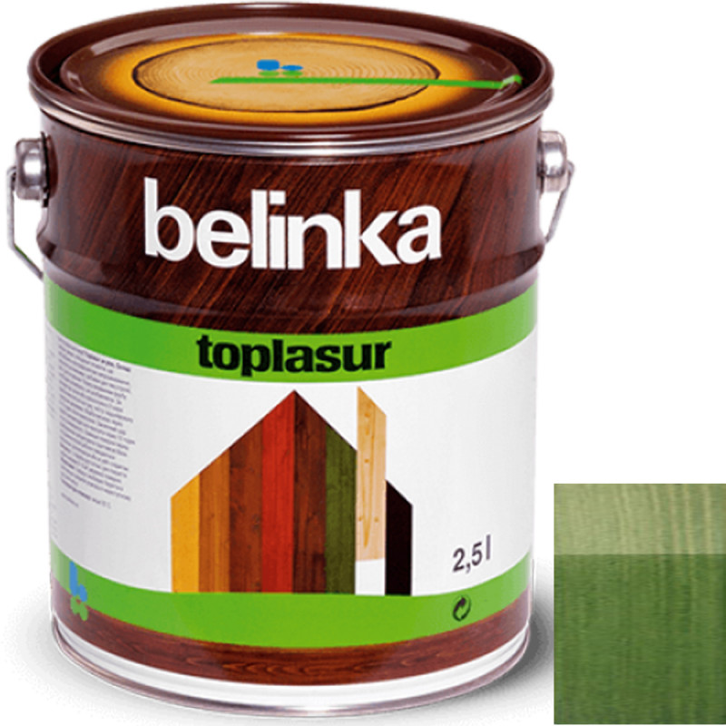 Краска-лазурь для дерева Belinka TopLasur № 19 зеленая полуглянец 2,5 л