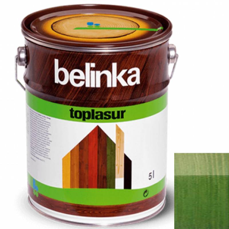 Краска-лазурь для дерева Belinka TopLasur № 19 зеленая полуглянец 5 л 