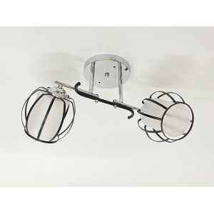 Стельова люстра на 2 плафони 91195/2 хром+чорний