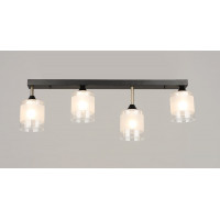 Люстра стельова на 4 плафони VALESO K2345/4, патрон E27, лінійна, Чорний+Бронза