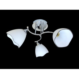 Люстра стельова на 3 прозорі плафони 9823E/3 Хром