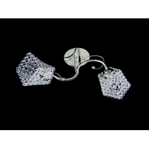 Люстра стельова на 2 плафони VALESO E27 Хром Метал Скло 9337B/2