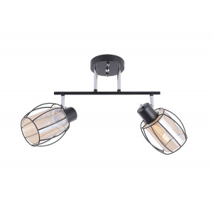 Стельова люстра на 2 плафони 91180M/2 чорний+хром