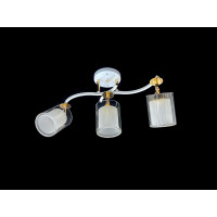 Люстра стельова класична на 3 плафони метал та скло VALESO 2435C/3 Білий+Золото