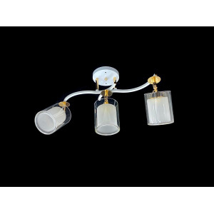 Люстра стельова класична на 3 плафони метал та скло VALESO 2435C/3 Білий+Золото