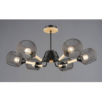 Люстра N6620/6 Чорний + Дерево