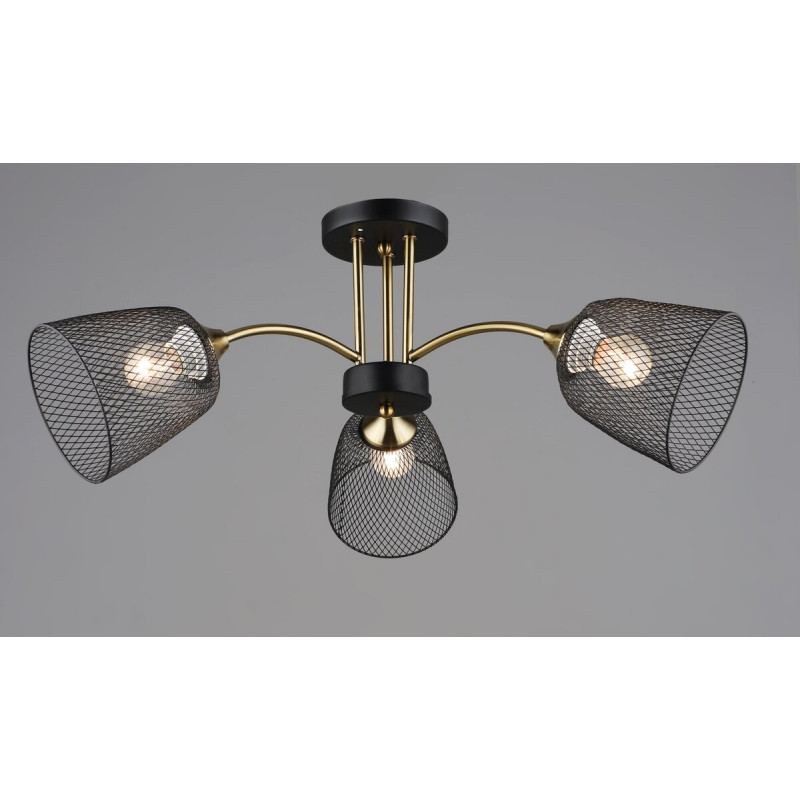 Люстра на три плафони K2293/3 (Чорний+Мідь)