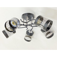 Стельова Люстра на 5 плафонів VALESO 6979A/5 (Чорний+Хром)