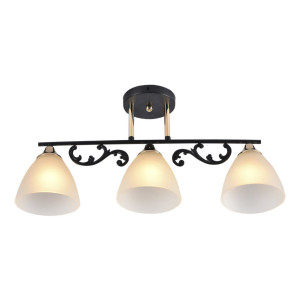 Люстра стельова на 3 плафони VALESO LX2493-3, патрон E27, Чорний+Золото