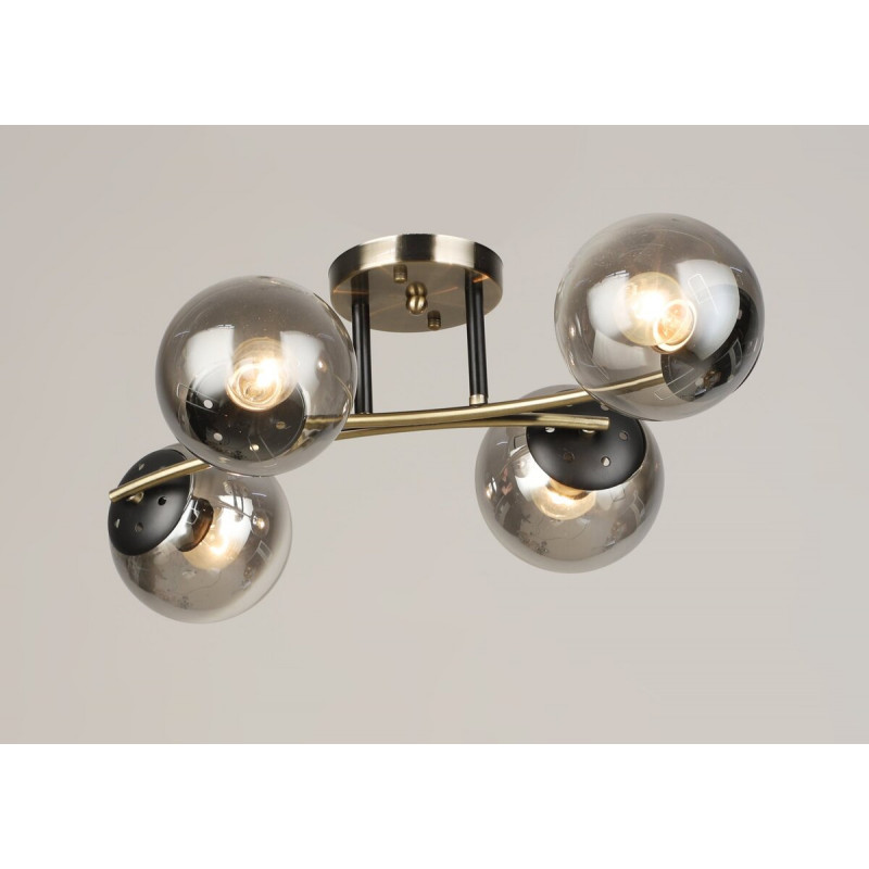 Люстра стельова на 4 плафони VALESO K2317/4 бронза+чорний E27