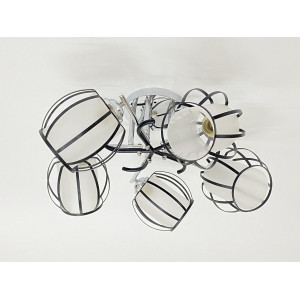 Стельова люстра на 5 плафонів 91195/5 хром+чорний