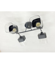 Стельова Люстра на 4 плафони VALESO 91134/4 (Чорний+Хром)