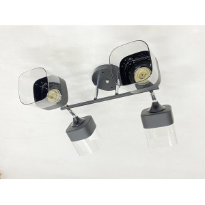 Стельова Люстра на 4 плафони VALESO 91134/4 (Чорний+Хром)