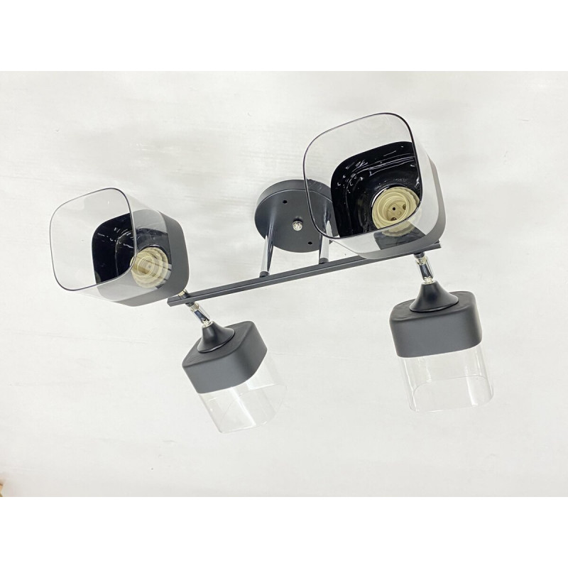 Стельова Люстра на 4 плафони VALESO 91134/4 (Чорний+Хром)