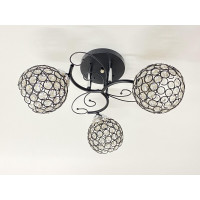 Люстра стельова на 3 плафони 2348C/3 Чорний+Хром