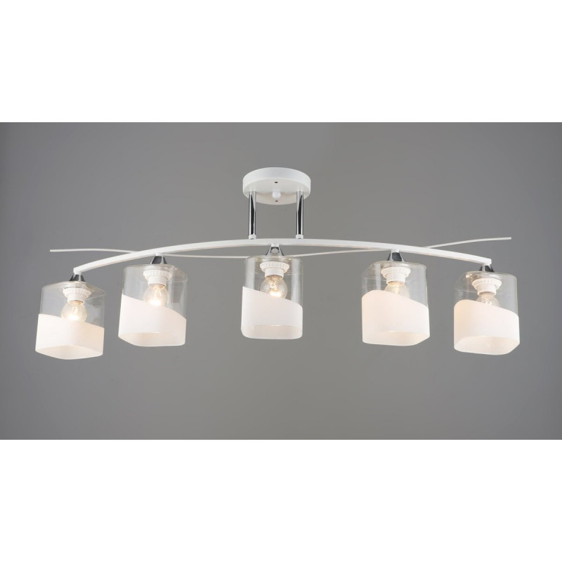 Люстра на п'ять плафонів K2258/5 (Білий+Хром)