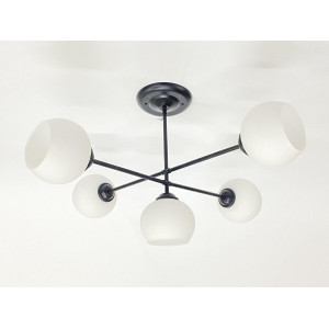 Підвісна люстра на 5 плафонів 91175B/5 чорна