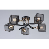 Люстра стельова чорного кольору B N5708/5 BK+FGD