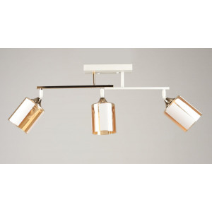 Люстра стельова VALESO K2322/3 на 3 плафони E27, Білий+Золото, Метал/Скло