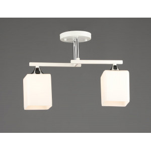 Бра настінне на 2 плафони VALESO N6788/2, патрон E27, Білий+Хром