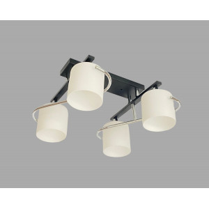 Люстра стельова на 4 плафони VALESO 2420B/4 для вітальні, спальні та великої кухні чорна з хромом