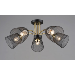 Люстра на п'ять плафонів K2293/5 (Чорний+Мідь)