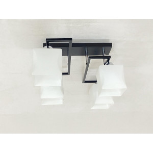 Стельова Люстра на 4 плафони VALESO 6957B/4 (Чорний+Хром)