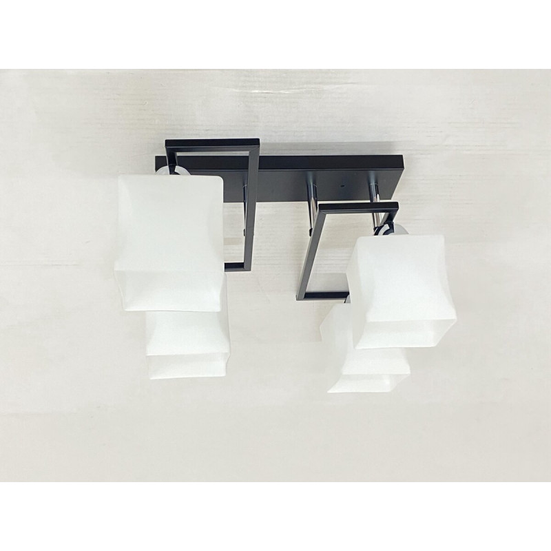 Стельова Люстра на 4 плафони VALESO 6957B/4 (Чорний+Хром)