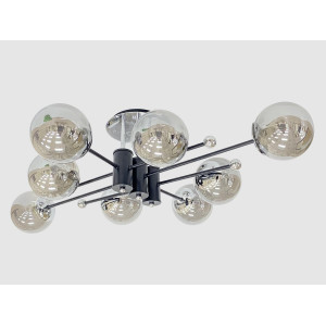 Стельова люстра на 8 плафонів 91191/8 чорний+хром