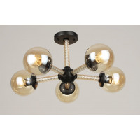 Потолочная люстра VALESO K2341/5 на 5 плафонов, черная с золотом