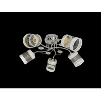 Люстра стельова класична на 5 плафонів метал та скло VALESO 2408B/5 Хром