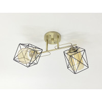 Люстра на два плафони 91207/2 бронза+чорний