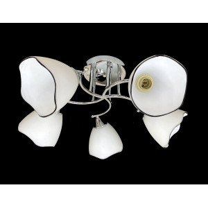 Люстра стельова на 5 прозорих плафонів 9823E/5 Хром