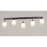 Люстра стельова на 5 плафонів VALESO K2345/5, патрон E27, лінійна, Чорний+Бронза