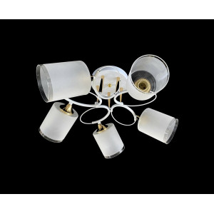 Стельова Люстра на 5 плафонів VALESO 6945B/5 (Білий+Хром)