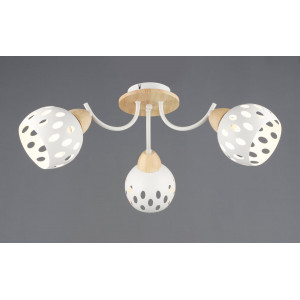 Люстра стельова B N6655/3 Білий + Дерево