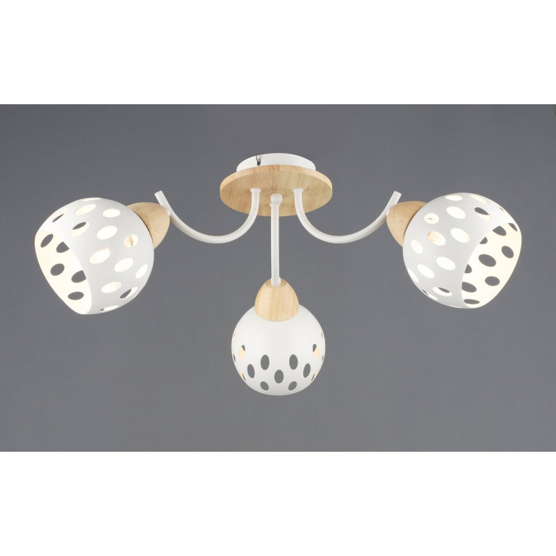 Люстра стельова B N6655/3 Білий + Дерево