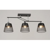 Люстра стельова VALESO K2324/3 на 3 плафони E27, Чорний+Хром, Метал