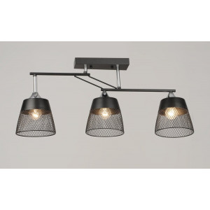 Люстра стельова VALESO K2324/3 на 3 плафони E27, Чорний+Хром, Метал