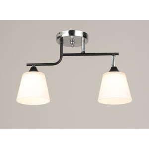 Люстра стельова на 2 плафони VALESO K2311/2, чорний/хром