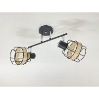 Стельова люстра на 2 плафони 91180K/2 чорний+хром