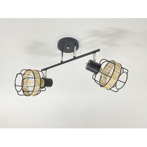 Стельова люстра на 2 плафони 91180K/2 чорний+хром