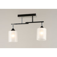 Люстра стельова на 2 плафони VALESO K2321/2 чорний+хром E27