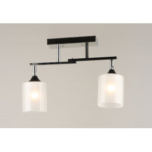 Люстра стельова на 2 плафони VALESO K2321/2 чорний+хром E27