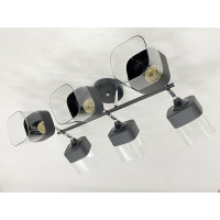 Стельова Люстра на 6 плафонів VALESO 91134/6 (Чорний+Хром)