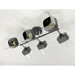 Стельова Люстра на 6 плафонів VALESO 91134/6 (Чорний+Хром)